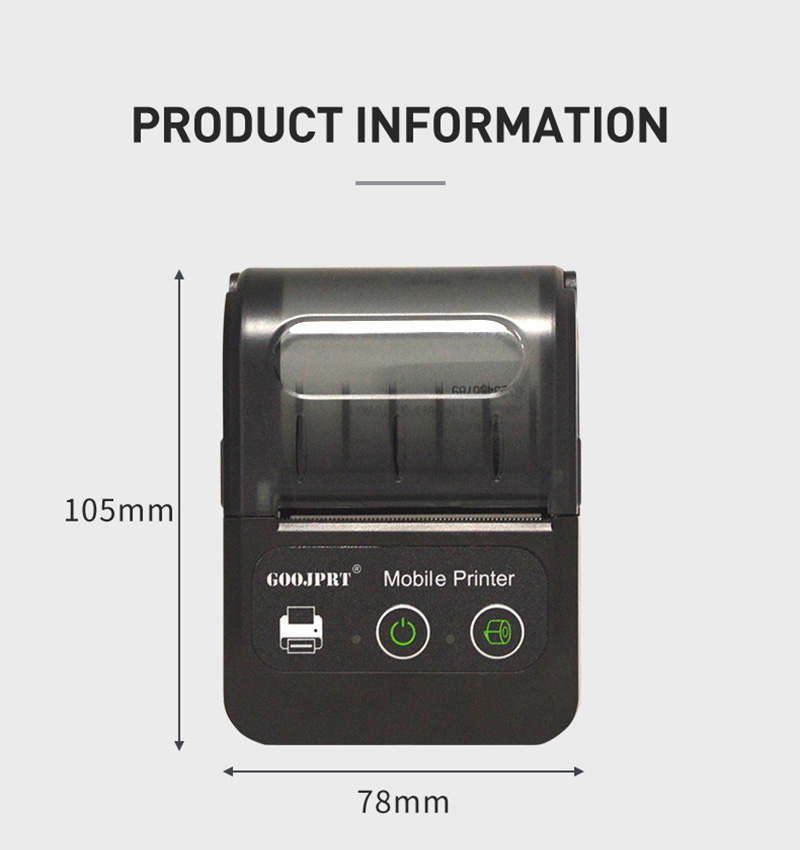 Logo A4 A5 Pocket Small Thermal Handheld Photo Mini Portable Wireless Label Pos Printer